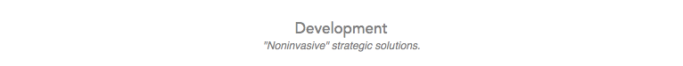 
Development
"Noninvasive" strategic solutions.